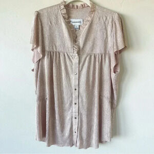 Sabina Musayev Merlaison Shine Blouse Rose Gold Size XL